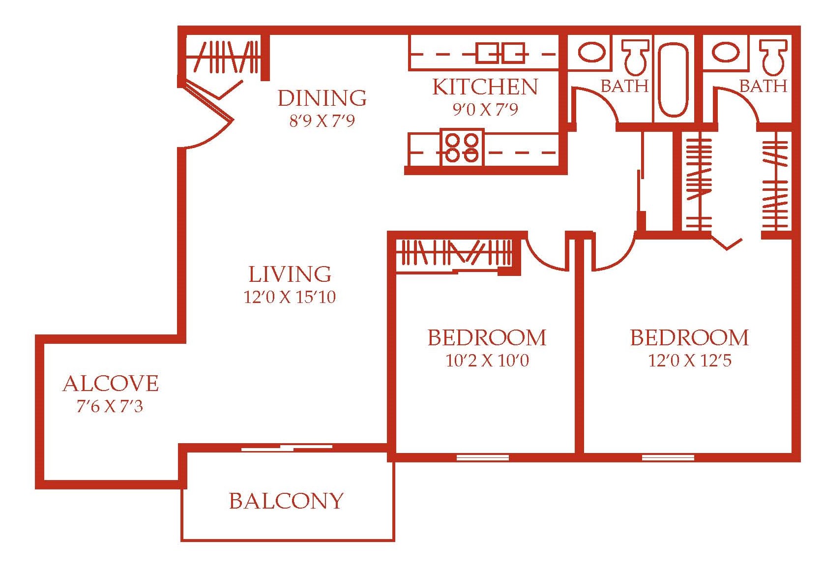 2 Bedrooms, 1.5 Baths