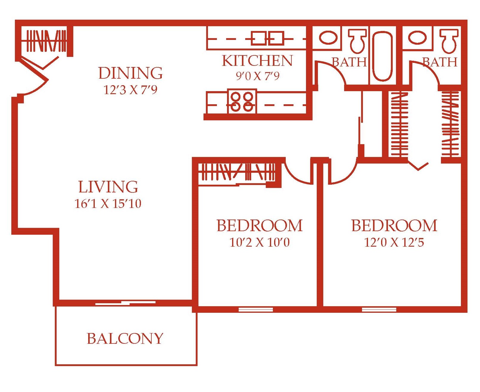 2 Bedrooms, 1.5 Baths